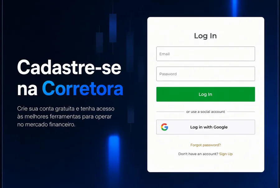 Cadastre-se na corretora